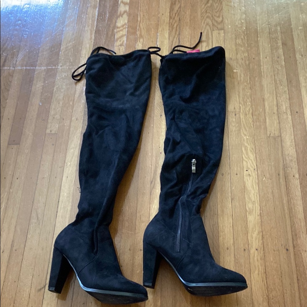 Catherine Malandrino Black Over-the-Knee Boots with Block Heel